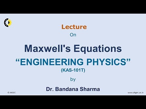 ENGINEERING PHYSICS LECTURE 25 ''Maxwell's Equations'' By Dr. Bandana Sharma, AKGEC