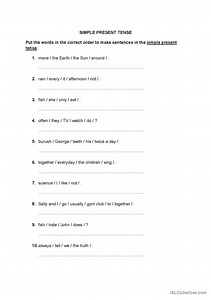 Simple present tense - word order