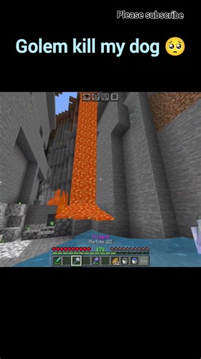 why iron golem kill my dog 🥺😭#minecraft