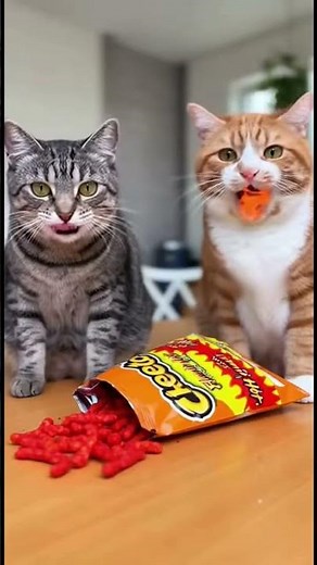 This is what happends when cats eat cheetos 🥵