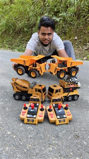 Rc Jcb Excavator Mixer Truck & Lift Bucket Truck Unboxing Tasting 😱