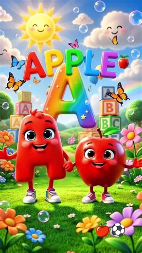🔤🍎⚽ Learn A & B | A for Apple 🍎 | B for Ball ⚽ | Fun ABC Song for Kids | 3D Animation #ABCSong