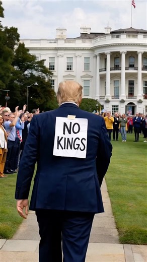 Trump Walks Into White House While Protesters BOO 😳 “NO KINGS” Sign Goes Viral