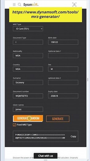 Generate MRZ Code Online for Free #passport #visa