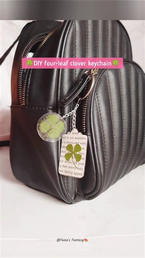 DIY four leaf clover keychain🍀Cute keychain Ideas#fourleafclover #keychain #handmade #easydiy #viral