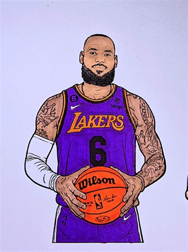 Coloring LeBron James🫅🏀#nba #basketball #lebron #LeBronJames #coloring
