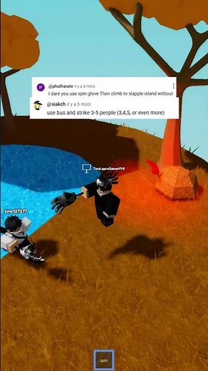 Doing YOUR dares pt.5 ! || Slap battles || #slapbattles #roblox #shorts #fyp