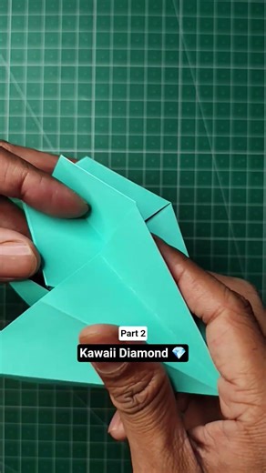 Origami Kawaii Diamond 💎 Part 2 | Final Fold Paper Diamond Tutorial | Easy DIY Origami #shorts
