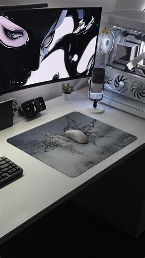 Sushi on Instagram: "got the coolest glass mousepad from clustrs ♡ @clustrs.official -link in bio . . . . . . #mousepad #gaming #setups #setupinspiration #pcsetup #clustrs"