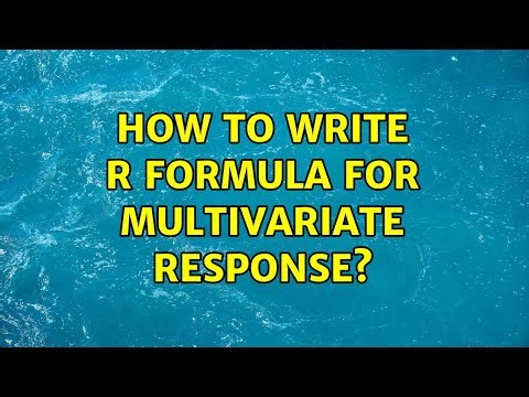 How to write R formula for multivariate response? (2 Solutions!!)