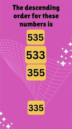 Descending Order 3 digit numbers Example 10