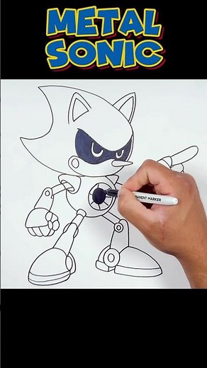 How to Draw Metal Sonic | Sonic The Hedgehog #sonic #metalsonic #shorts #draw