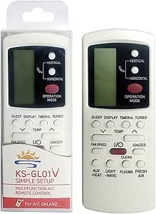 KS-GL01V Air Conditioner Remote Control for Galanz GZ-1002A-E3 GZ-1002B-E1 GZ-1002B-E3 GZ01-BEJ0-000 Replacement AC Remote Stable Performance Remote Control