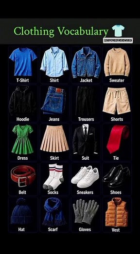 Clothing Vocabulary in English 👕👗 | Daily Use Fashion Words You Should Know