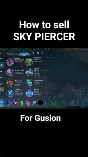 How to sell sky piercer :: Gusion :: Mlbb sell #mobilelegends #viral #trending #shorts