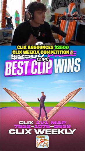 Clix on Instagram: "How to WIN $2,500 playing my 1v1 map 💰😳 #clix #fortnite"
