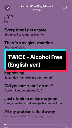 TWICE - Alcohol Free (English ver.) Lyrics Video
