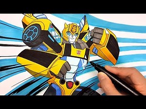 How to draw BUMBLEBEE Transformers Cyberverse . Step-by-step drawing for kids coloring pages