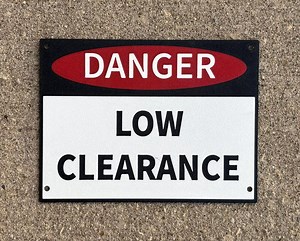 Danger Low Clearance Sign Caution Warning Safety Sign in Vibrant White and Red With Black Lettering Highly Visible Indoor Outdoor - Etsy UK