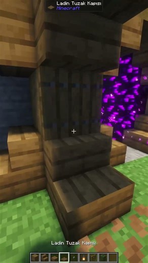 Rustic Portal Build – Natural & Cozy Style! 🔥 | Minecraft Shorts