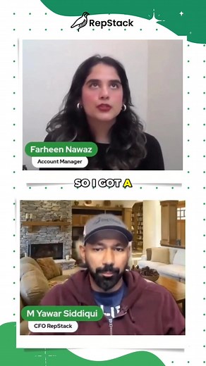 Farheen Nawaz, an Account Manager at RepStack,✨ shares the highlights of her journey, from a flawlessly conducted interview to the exhilarating moment of receiving a job offer.  Tune in to discover how she navigated the initial weeks and established a comfortable space within the RepStack family.   #RepStackSuccessStory #AccountManagerExperience #ProfessionalAdventure | RepStack | Facebook