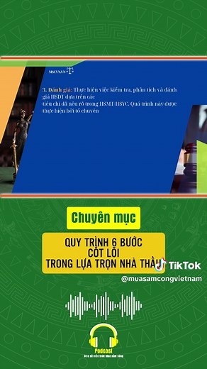 Quy trình 6 bước cốt lõi trong trong lựa trọn Nhà Thầu #muasắmcông #đấuthầuquamạng #sotaymuasamcong #msc