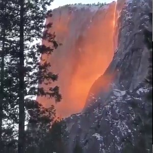 3.4M views · 150K reactions | YOSEMITE'S NATURAL FIREFALL ☀️ Around the second week of February, the setting sun hits Horsetail Falls at the perfect angle which illuminates the waterfall. | Beautiful Places Around The World | Facebook