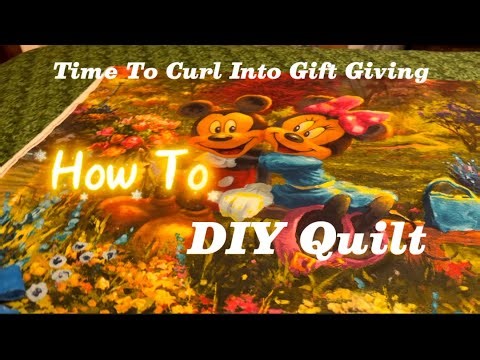 How To - Easy Panel + Nine Patch Throw Quilt Tutorial for Beginners