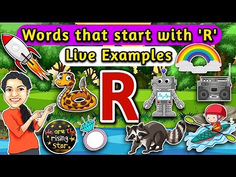 Words that start with R with live examples | letter R words for kids | WATRstar