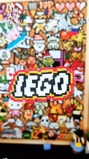 LEGO Logo Pixel Art 🟥🟨 | Drawing LEGO Brick by Brick | Satisfying Shorts