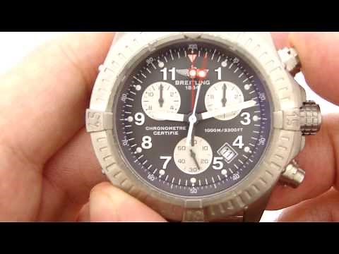 Breitling Chrono Avenger M1 E73360 Titanium Chronograph Watch