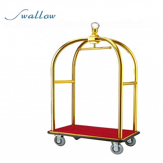 [Hot Item] Metal Bell Boy Luggage Trolley for Hotel, Metal Bellhop Cart