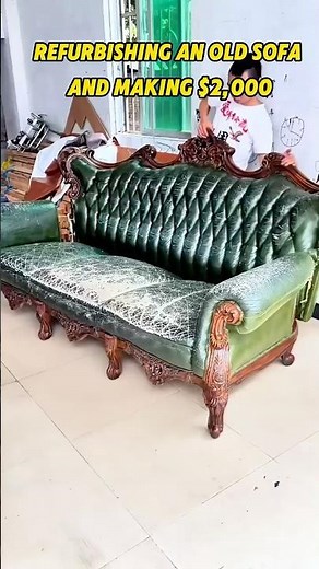 Refurbishing an old sofa and making $2,000 #revamping #diy #flipping #makemoney