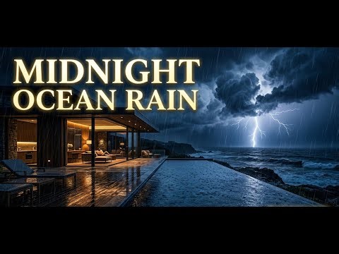 🔴 LIVE Midnight Ocean Rain 🌧️ Luxury Sleep Ambience | Insomnia Relief & Deep Sleep