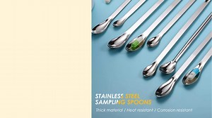Stainless steel sampling spoon