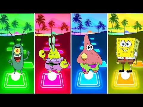 Tiles Hop Battle | Plankton 🆚 Mr Krabs 🆚 Patrick Star 🆚 Spongebob