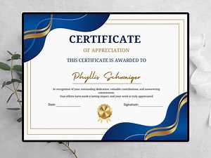 Certificate of Appreciation Template, Employee Recognition, Appreciation Award, Modern Certificate, Employee Certificate, Customizable Award - Etsy UK