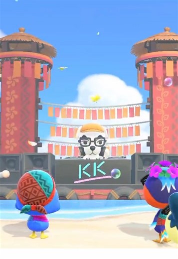 Celebrating DJ KK in Animal Crossing Paradise