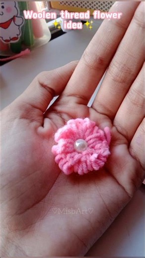 woolen thread flower🌺🌷✨ #cute #flower #woolenflower #aesthetic #idea