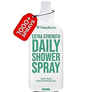 TreeActiv Extra Strength Daily Shower Spray | 100% Real Eucalyptus Shower Freshener | Spa & Shower Aromatherapy Mist | Relaxing Eucalyptus Essential Oil Spray for Steam Room & Bathroom | 1000+ Sprays