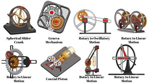 Disha Singhaniya on Instagram: "Advanced Mechanisms Explained 🔧 | Geneva to Spherical Slider Crank Discover the fascinating world of mechanical linkages and mechanisms! 🚀 From the Geneva Mechanism to the Spherical Slider Crank, explore how rotary motion transforms into oscillatory and linear motion. Perfect for mechanical engineers, students, and enthusiasts who love machine design concepts. 👉 Save & Share for future reference 👉 Follow for more Mechanical Design & CAD content #mechanicalengi