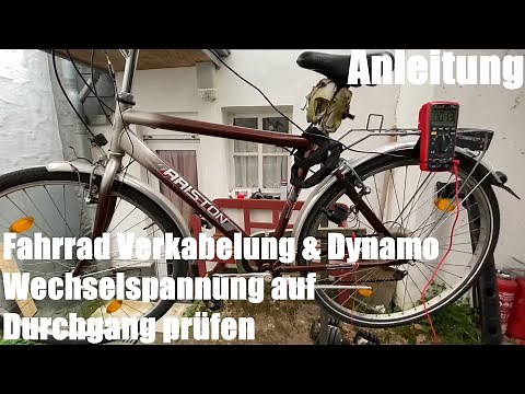 Fahrrad Verkabelung & Dynamo Wechselspannung auf Durchgang prüfen - Messung mit Multimeter Anleitung