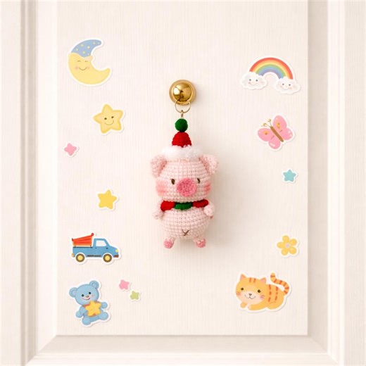Crochet Pig Keychain, Handmade Pig Bag Charm, Cute Animal Keychain, Holiday Decor, Christmas Ornament, Pig Lover Gift, Small Handmade Gift - Etsy