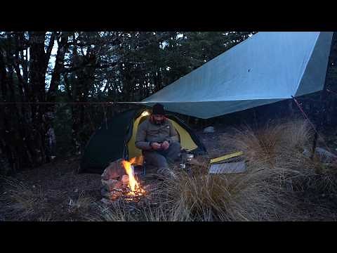 CAMPING in -17c windchill Freezing Wind Storm - Tent and Tarp