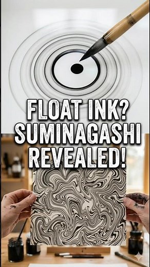Floating Ink?! The Ancient Art of Suminagashi Revealed 🤯 #artandcraft #shorts #shortsfeed #facts