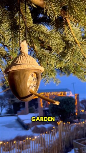 Handmade Ceramic Birdhouse Shaped Like an Acorn 🌰