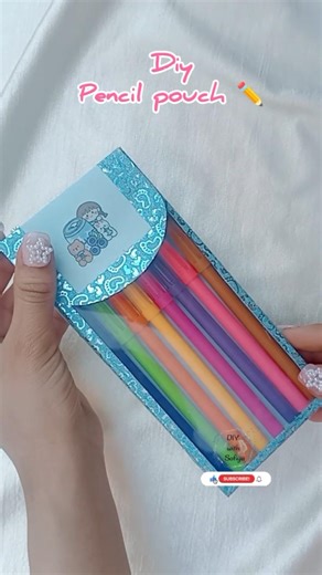 DIY Transparent Window Pencil Pouch ✏️ Easy School Supplies Craft #shorts