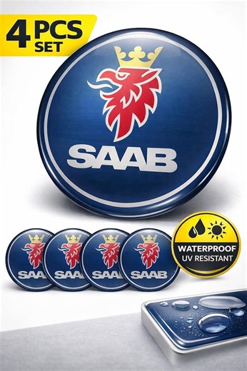 Saab Wheel Center Cap Stickers – 4 PCS Set 3D Domed Epoxy Logo (30–49mm) - Etsy