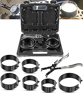 Amazon.com: 940387 Piston Ring Compressor Tool Set for Car Diesel Engines, Including Vehicle Maintenance Clamps, Ratchet Pliers, Storage Case : Automotive