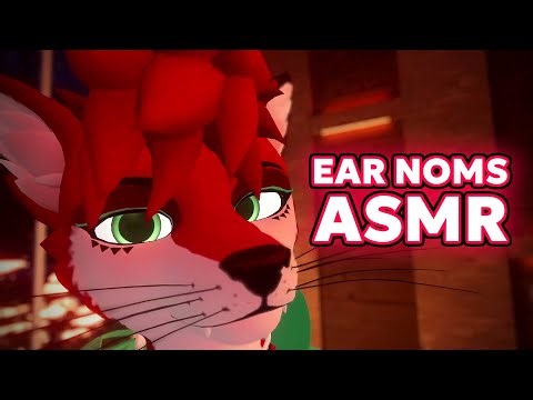 ASMR Fox noms your ears (TINGLY) 😋💚 | Licking, mouth sounds, kisses, mic brushing